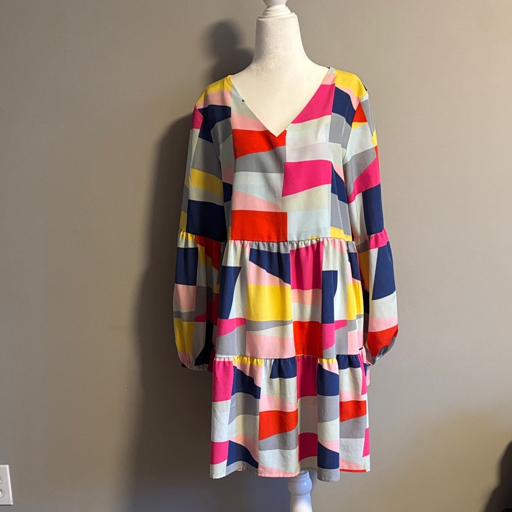 Colorful Geometric Pattern Dress